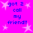 Bright pink background with white star shapes and blue pixelated text reading 'got 2 call my friend!!' repeated four times.