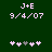 Pixelated green background with pink text and symbols, showing two identical static frames side-by-side.