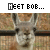 A pixelated animal head with large ears and a brown textured background, displayed in multiple repeated
