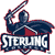 Pixelated icon of a knight in blue armor holding a sword, with a red shield and the word 'STERLING' in blocky white letters below.