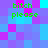 Pixelated of cyan, purple, and magenta squares with green text reading 'bitch please' in four identical sections