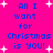 A bright pink background with blue pixelated text reading "All I want for Christmas is YOU!" repeated in four identical sections, each surrounded by white star-shaped sparkles.