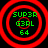 Four identical circular icons with red concentric rings and green text on black background.