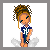 Pixel art buddy icon featuring a stylized female character with braided hair and angel wings on the left, paired with pink background text reading "luvin it" on the right.