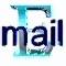 A static image of repeated 'mail' text in dark blue with a light blue crystalline overlay, arranged in a pattern on a white background