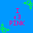 Pixelated blue background with pink text 'I 43 PINK' and green square patterns scattered across the image.
