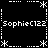 Black background with white pixelated text and border elements forming a symmetrical