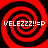 Four identical red and black spiral patterns arranged in a with white text reading "VELEZZZ!!=P" over each spiral