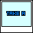 Pixelated text phrases in blue and black on light blue backgrounds, with a single pixelated character image below.