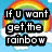 A four- pixelated image with text overlays: top-left shows a rainbow over clouds, top-right has landscape background, bottom-left displays raindrops on pastel sky, and bottom-right is blank