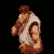 Pixel art character in sleeveless shirt and brown pants, performing sequential hand-to-face motion