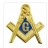 Golden star-shaped icon with a central blue and green patterned design, rendered in pixelated style.