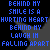 Blue pixelated text on a dark background with repeating phrases and star shapes, arranged in a pattern