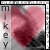 A static pixelated icon features a vertical text strip reading 'mikey' on the left and a pink heart shape on the right against a gray background.