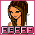 A 4x3 contact sheet of a pixel-art animated icon featuring a cartoon woman with brown hair and blue eyes, displaying subtle facial expression changes across frames, with the word "SASSY" in pink block letters below her.