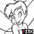 Black-and-white cartoon character with heart-shaped head and wavy hair, smiling with eyes closed, wearing a shirt with a bow tie, repeated in a pattern with 'TINK' text below each