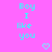 Pixelated cyan text on bright pink background with two heart symbols, static image.