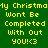 Green background with yellow text reading "My Christmasy Christmas Won't Be Completed With Out You! <3" and red rectangular highlights over different words across four