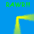 Blue background with four green 'RAW!!!' text blocks and a yellow glowing L-shaped line forming a frame.