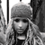 six distinct visual showing a person with long blonde hair in various poses and color treatments, including grayscale, sepia-toned, and blue-tinted versions