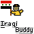Pixelated icon shows a figure in yellow shirt and black cap holding a flag with red-white-black stripes and three green squares, with text 'Iraqi Buddy' below.