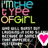 Pixelated text 'I'M THE TYPE OF GIRL' in multicolored letters above a gray block with two pink heart icons on black background.