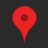 Red pin-shaped icon with rounded top and pointed bottom on dark gray background.