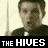 A contact sheet of 12 frames showing a person in various poses with repeated text "THE HIVES" across black bars, arranged in a 4x3 grid on a light background.