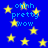 Blue background with yellow stars and blue text reading 'ohhh pretty wow' repeated across the image.