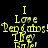Yellow text reading "I Love Dem Girls! They're" on black background with green rectangular overlays shifting position across frames.