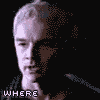 pixelated headshots with changing facial expressions and text labels beneath each, set against a black background