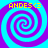 Four identical spiral patterns in cyan and purple with yellow text "ANDES<3" at each corner, arranged in a on a cyan background