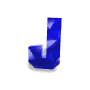 Blue geometric 'J' shape with faceted appearance, displayed in a with slight variations in orientation and shadowing across frames