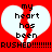 Red background with two white heart shapes, each containing black text and a red diagonal line, with bold black text at the bottom.