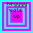 Four identical pixelated icons arranged in a , each displaying 'heyyyy wats up' text within nested cyan and magenta squares on a cyan background