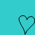 A turquoise background displays a of heart-shaped icons with pixelated outlines, each paired with text that progressively spells 'summer' from left to right