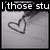 Pixelated grayscale icon with a heart symbol and partial text reading 'I'those stu' at the top.