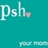Pixelated text and color blocks display 'Psh.' with a heart, 'your mom', and 'thats funny' across cyan and magenta backgrounds.