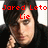 A four- shows a person with dark hair in a black top, with red pixelated text overlays changing