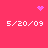 A pink background displays four identical date strings with a heart and starburst animation above them.