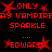 Red pixelated text and starbursts on black background, repeating 'ONLY', 'AY VAMPIRE', 'SPARKLE', and 'EDWARD' in a pattern