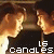 Animated sequence of a candle with flame, repeated in pattern; text 'l6 candles' and small yellow hearts appear below each candle