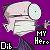 Pixelated icon of a character with light-colored hair and glasses against purple background, featuring text "Dib" and "My Hero" in blocky font.