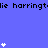 Blue background with repeated black text 'lie harringt' and white star-like symbols in vertical stacks of one to four, some frames showing animation changes.