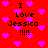 Red background with pink pixelated hearts and black text reading "I Love Jessica !!!!" in two identical vertical