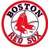 Circular red-bordered icon with 'BOSTON' text arched above a central red letter 'B', surrounded by stylized gray elements on white background.