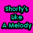 Pixelated text in cyan with black outlines on a pink and purple background, arranged in a with six distinct sections