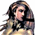 A 2-frame contact sheet showing a pixelated character with long hair on the left and green text reading "Original Icons .com" on the right against a dark background.