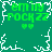 Green background with white pixelated border, green text 'emily rock zz', two small heart symbols below the text.