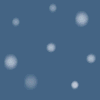 Blue background with scattered white snow-like circles and a solid light gray rectangle in the bottom right corner.